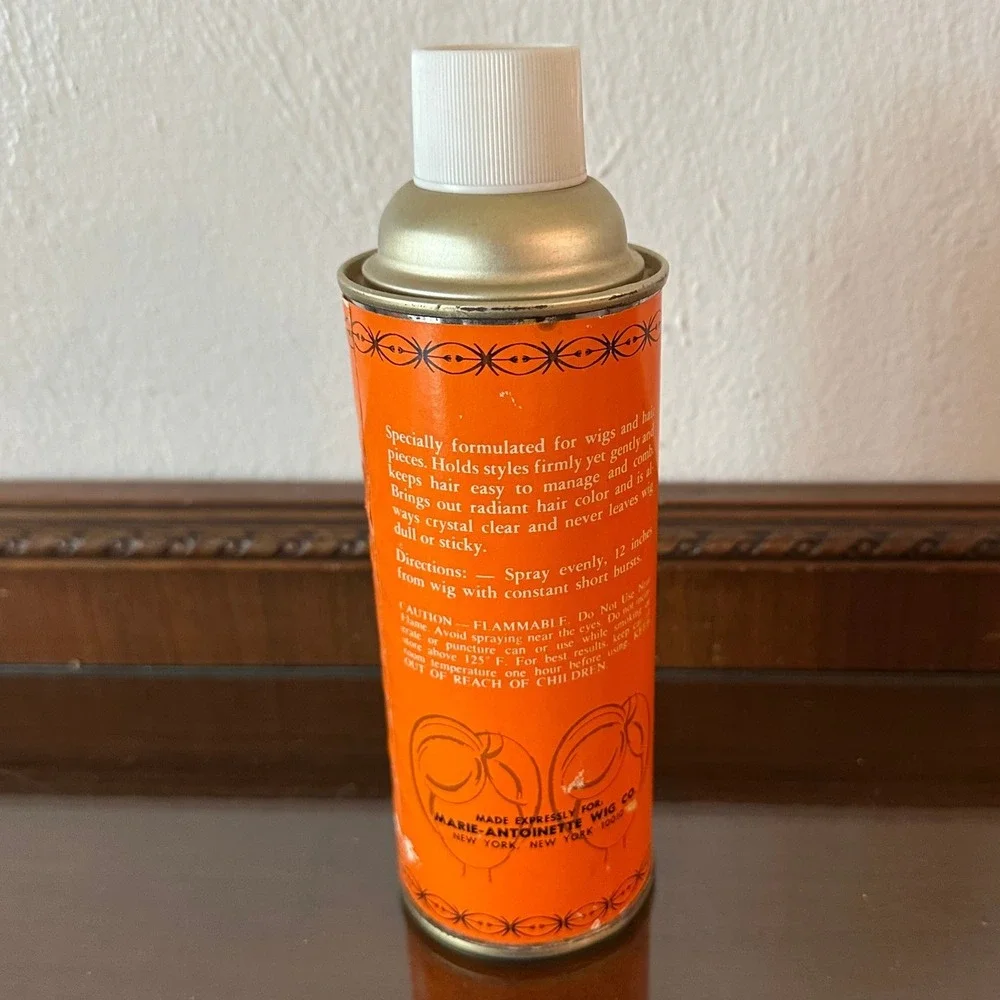 Vintage Marie Antoinette Wig Co Synthetic Human Hair Wig Spray Can Prop 13oz NY